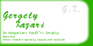 gergely kazari business card